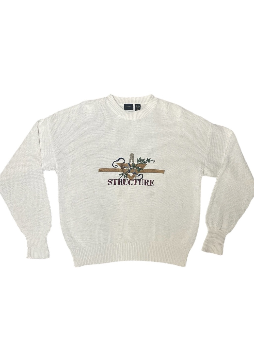 Vintage 90’s Structure Embroidered Crewneck Sweater